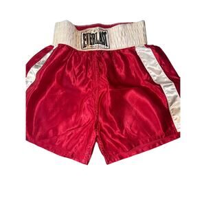 Vintage Everlast Red Satin Boxing Shorts USA Made Size M